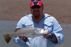 got one hat and small barra