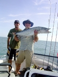 Pat's 1st ever fish..its all downhill from  here